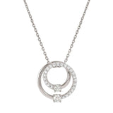 Nomination CosmicLove Necklace, Big Pave Circle, Cubic Zirconia, Sterling Silver