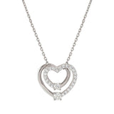 Nomination CosmicLove Necklace, Big Pave Heart, Cubic Zirconia, Sterling Silver