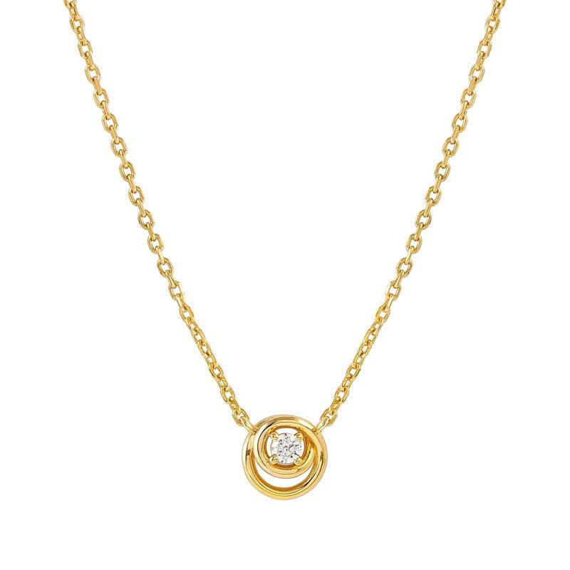 Nomination CosmicLove Necklace, Circle, Cubic Zirconia, Gold, Sterling Silver