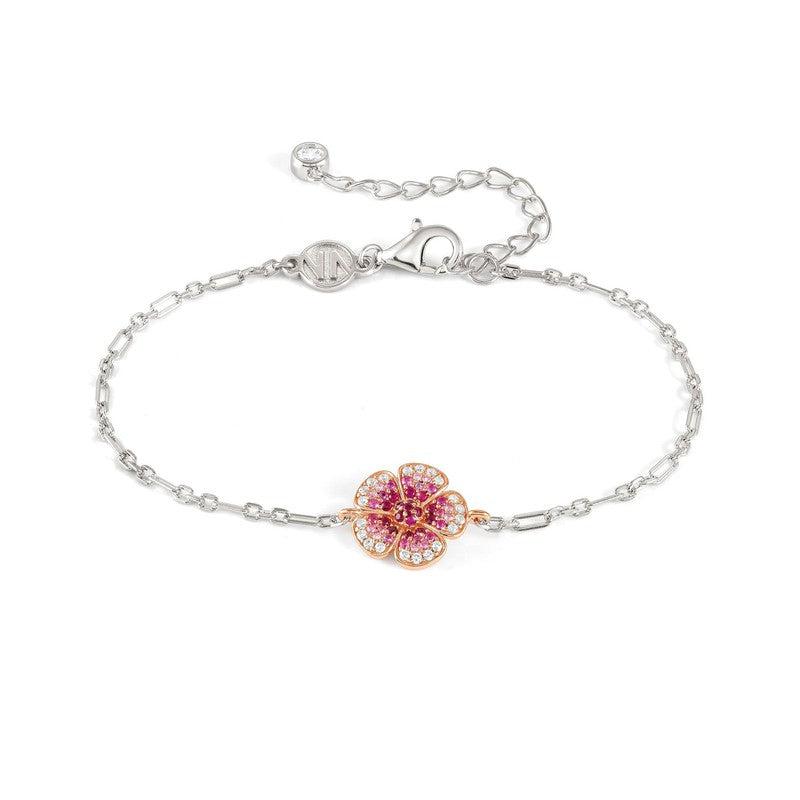 Nomination Crysalis Bracelet, Flower, Pink Cubic Zirconia, Silver