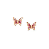 Nomination Crysalis Earrings, Studs, Butterfly, Pink Cubic Zirconia, Silver