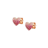 Nomination Crysalis Earrings, Studs, Heart, Pink Cubic Zirconia, Silver