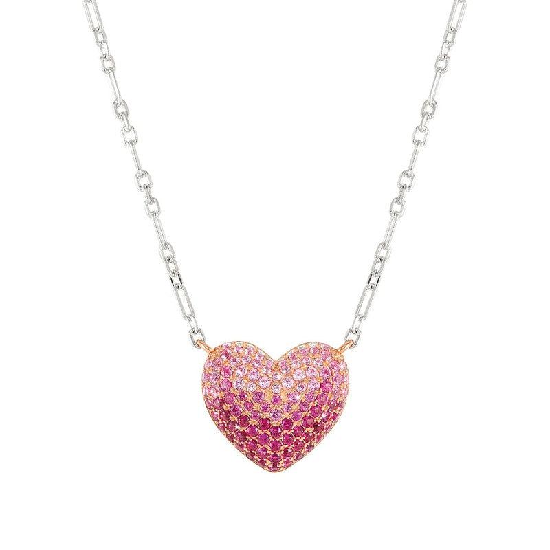 Nomination Crysalis Necklace, Heart, Pink Cubic Zirconia, Silver