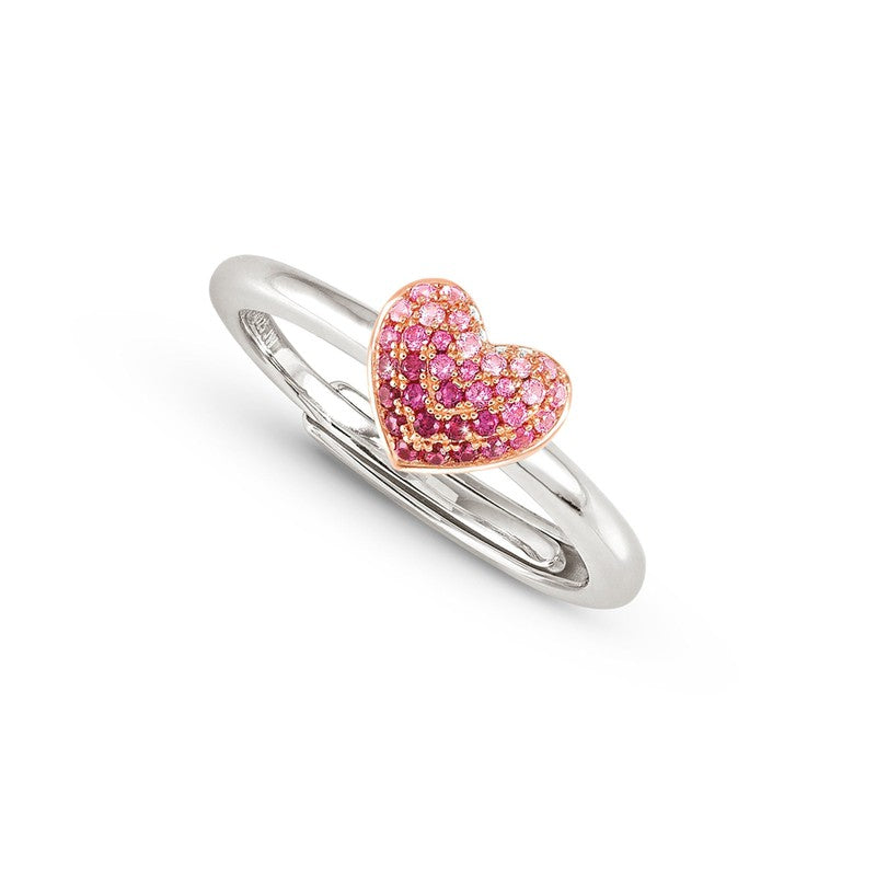 Nomination Crysalis Ring, Heart, Pink Cubic Zirconia, Silver