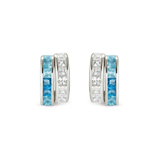 Nomination Day Tonight Hoop Earrings with Cubic Zirconia, Sterling Silver