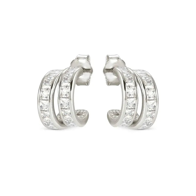 Nomination Daytonight Hoop Earrings with Cubic Zirconia, Sterling Silver