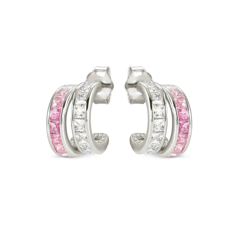 Nomination Daytonight Hoop Earrings with Cubic Zirconia, Sterling Silver