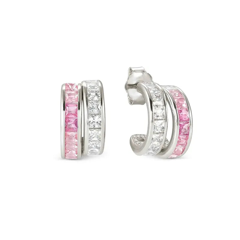 Nomination Daytonight Hoop Earrings with Cubic Zirconia, Sterling Silver