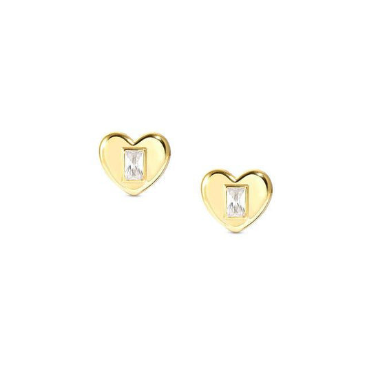 Nomination Domina Earrings, Heart, Cubic Zirconia 24K Gold
