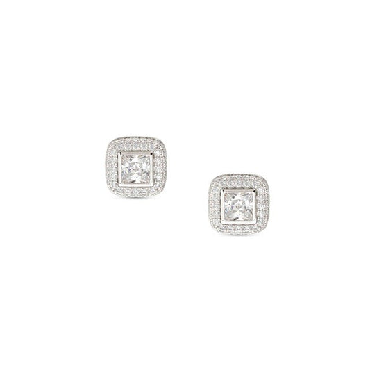 Nomination Domina Earrings, Square, Pave, Cubic Zirconia, Silver