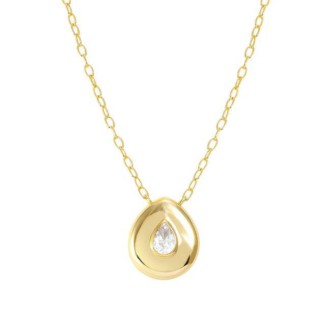 Nomination Domina Necklace, Drop Pendant, Cubic Zirconia, 24K Gold