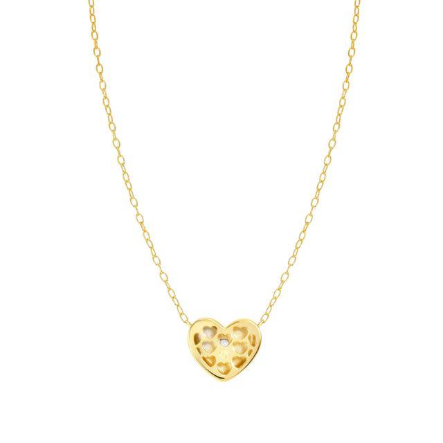 Nomination Domina Necklace, Heart Pendant, Cubic Zirconia, 24K Gold