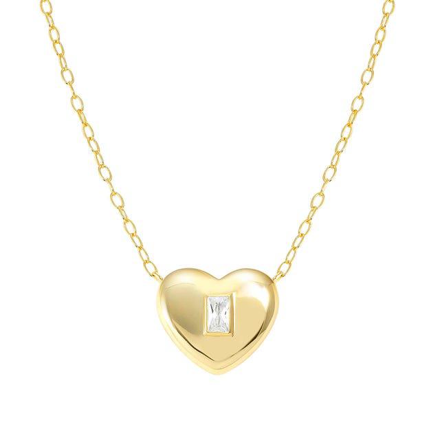 Nomination Domina Necklace, Heart Pendant, Cubic Zirconia, 24K Gold
