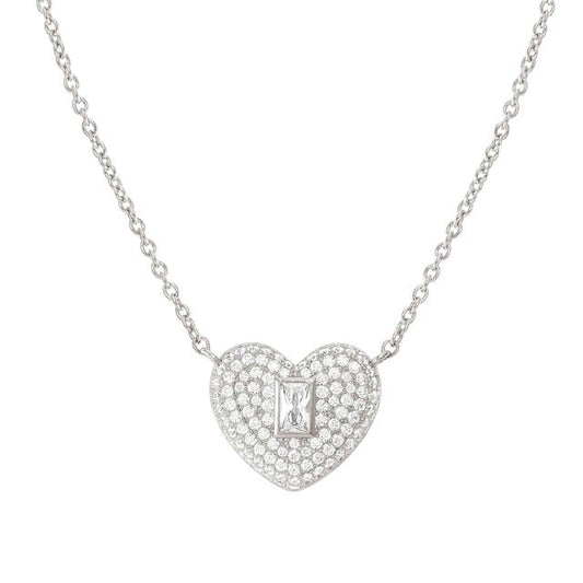 Nomination Domina Necklace, Heart Pendant, Cubic Zirconia, Silver