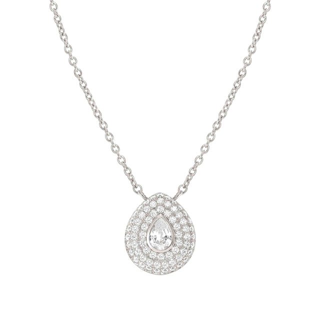 Nomination Domina Necklace, Pendant, Drop, Pave, Cubic Zirconia, Silver
