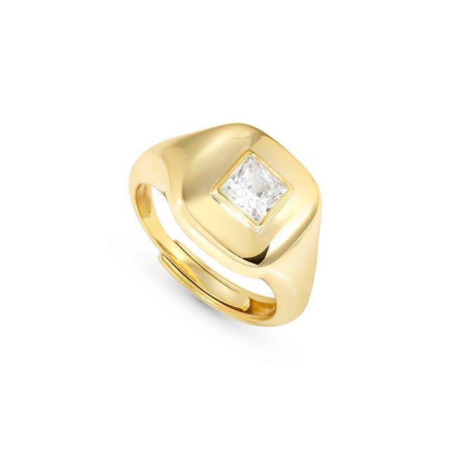 Nomination Domina Ring, Square, Cubic Zirconia, 24K Gold