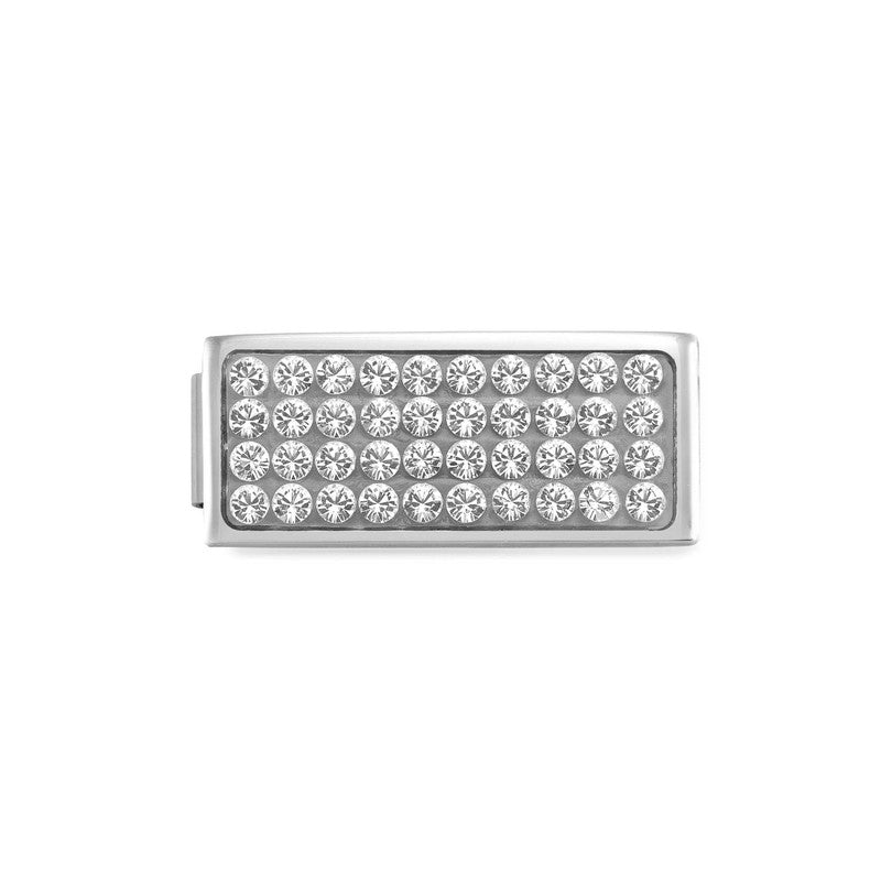 Nomination Double Composable Glam Link, Pave White Crystal, Silver