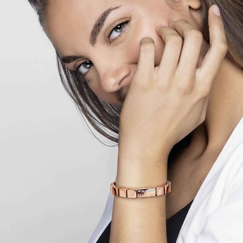 Nomination Double Composable Glam Link, Pave White, Rose