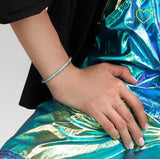 Nomination Drusilla Bangle, Rigid, Turquoise Enamel, Cubic Zirconia, Silver ,Stainless Steel