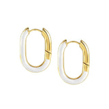 Nomination Drusilla Earrings, White Enamel, Cubic Zirconia, Gold PVD, Stainless Steel