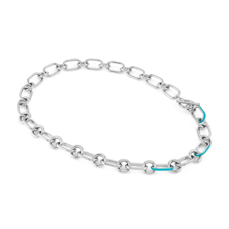 Nomination Drusilla Necklace, Turquoise Enamel, Cubic Zirconia, Silver, Stainless Steel