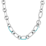 Nomination Drusilla Necklace, Turquoise Enamel, Cubic Zirconia, Silver, Stainless Steel