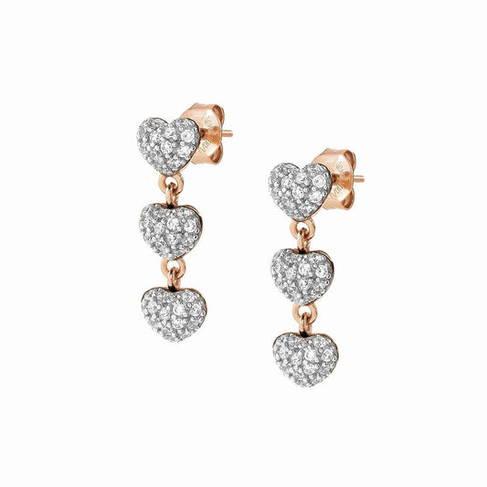 Nomination Easychic Earrings, Hearts, 22K Rose Gold