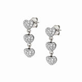 Nomination Easychic Hearts Earrings White Rhodium Finish