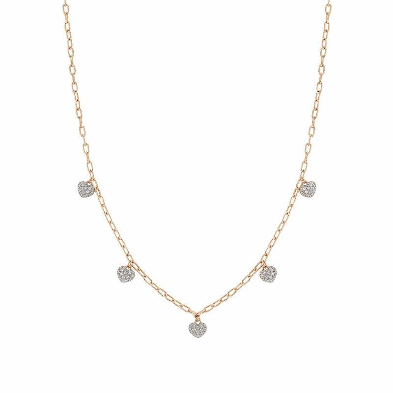 Nomination Easychic Hearts Necklace 22K Rose Gold Finish