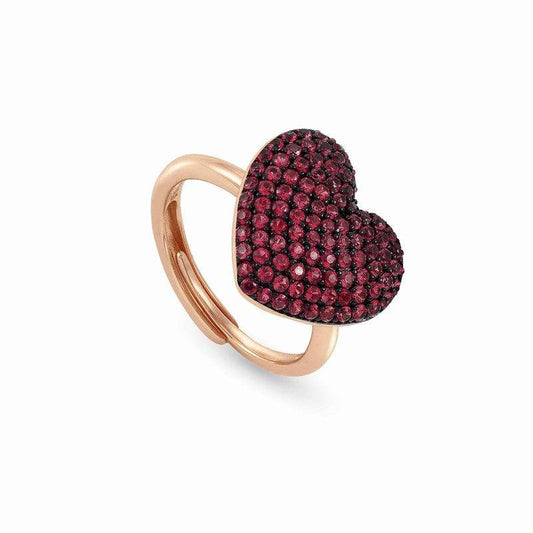Nomination Easychic Ring, Red Heart, 22K Rose Gold