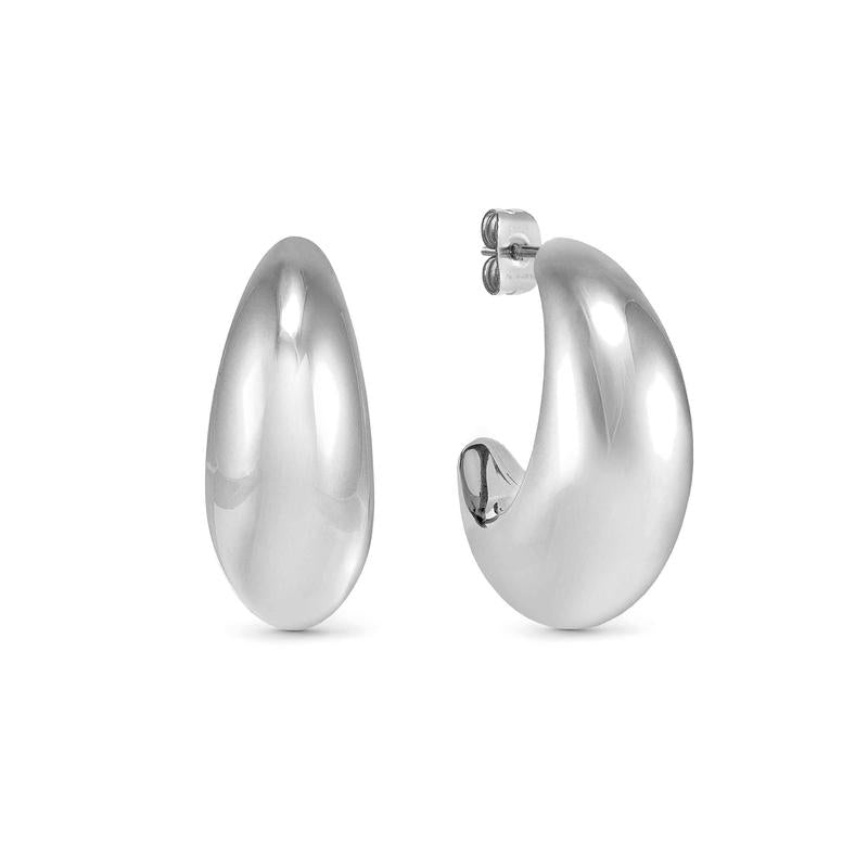 Nomination Ecclectica Large Silver Moon Hoop Earrings