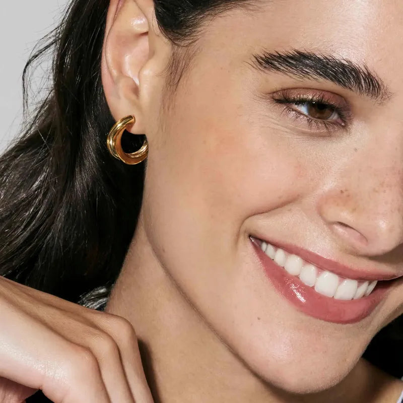 Nomination Ecclettica Crisscross Gold Hoop Earrings