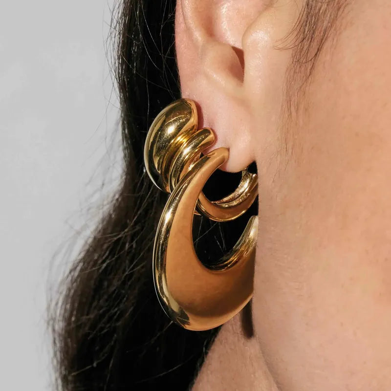 Nomination Ecclettica Crisscross Gold Hoop Earrings
