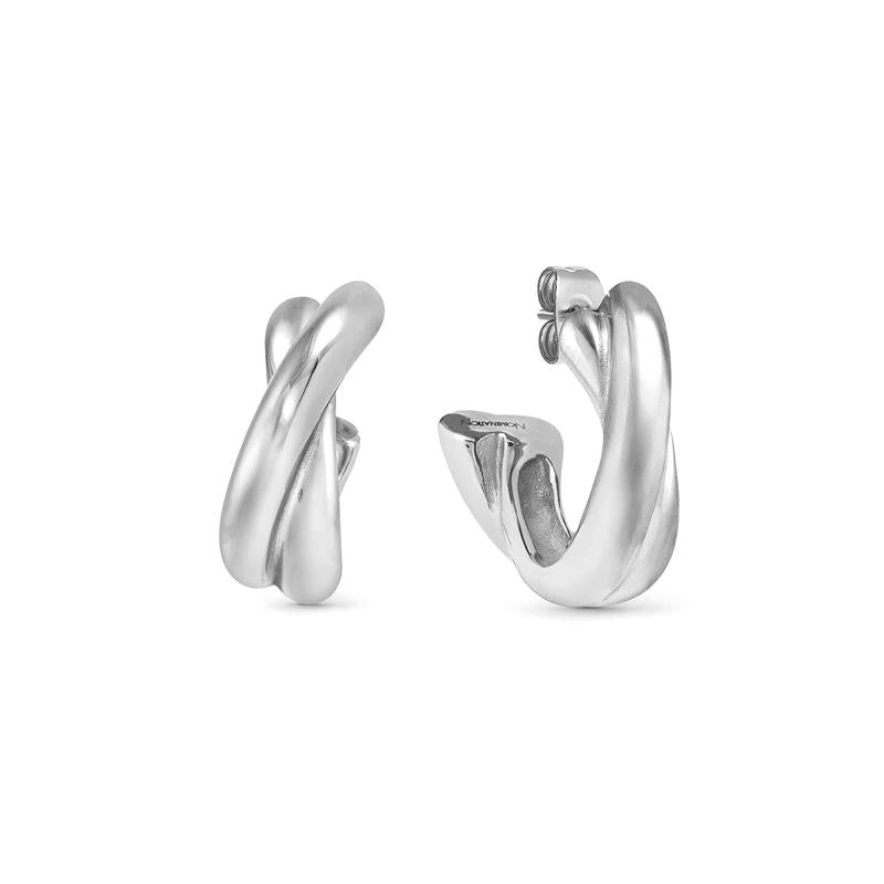 Nomination Ecclettica Crisscross Silver Hoop Earrings