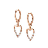 Nomination Endless Earrings, Heart, Cubic Zirconia, 22K Rose Gold