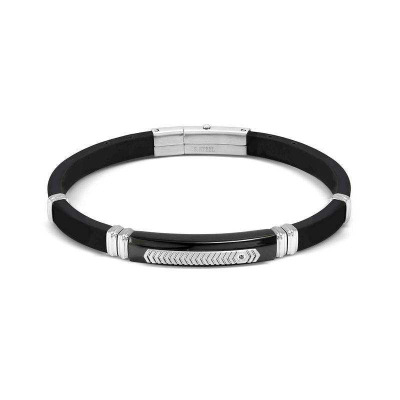 Nomination Energy Ed. Black Rubber & Stainless-Steel Bracelet