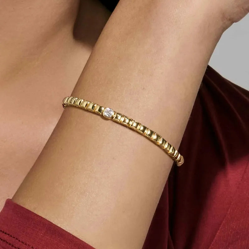 Nomination Enigmatic Shine Gold Bracelet with Square Cubic Zirconia