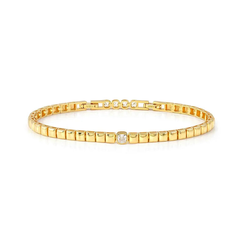 Nomination Enigmatic Shine Gold Bracelet with Square Cubic Zirconia
