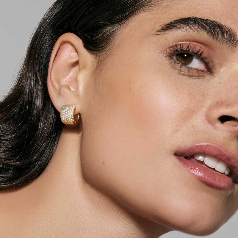 Nomination Enigmatic Shine Gold Plated Hoop Earrings