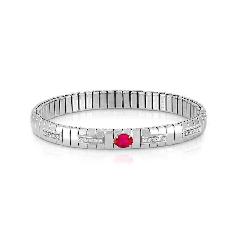 Nomination Extension Bracelet with Red Oval Stone