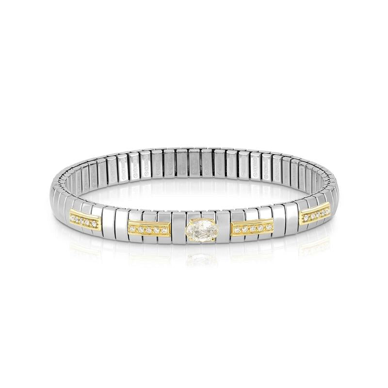 Nomination Extension Gold Stainless Steel Bracelet with Oval Cubic Zirconia