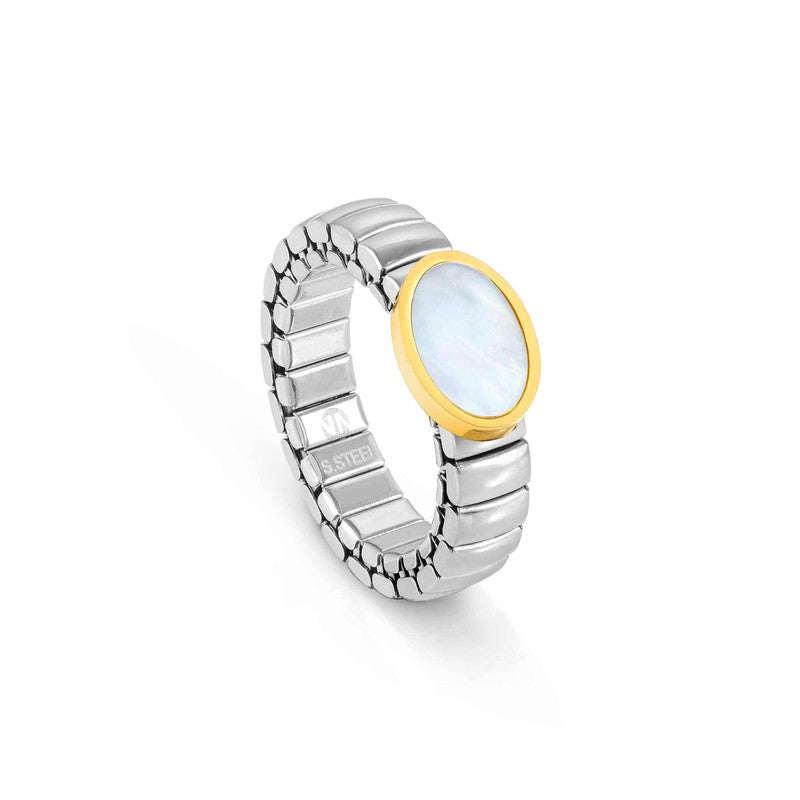 Nomination Extension Ring, Oval, Mother Of Pearl Stone, Stainless