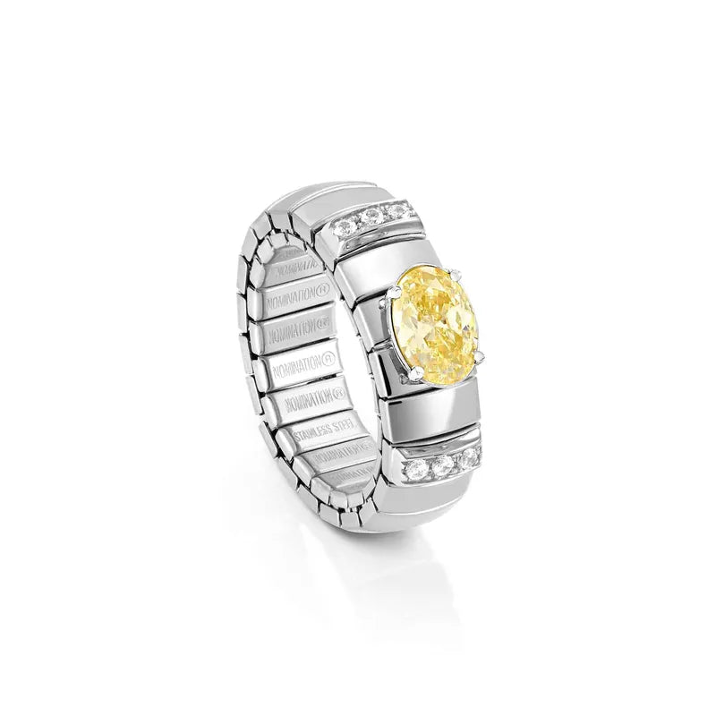 Nomination Extension Ring with Yellow Oval Cubic Zirconia