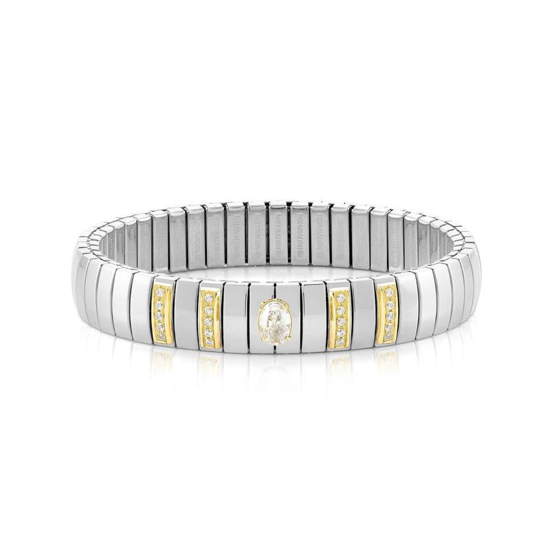 Nomination Extension Stainless Steel & Gold Oval Cubic Zirconia Bracelet