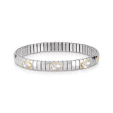 Nomination Extension Stretch Bracelet, 3 Faceted Cubic Zirconia, Stainless Steel