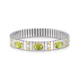 Nomination Extension Stretch Bracelet, 3 Peridot Stones, 18K Gold, Stainless Steel