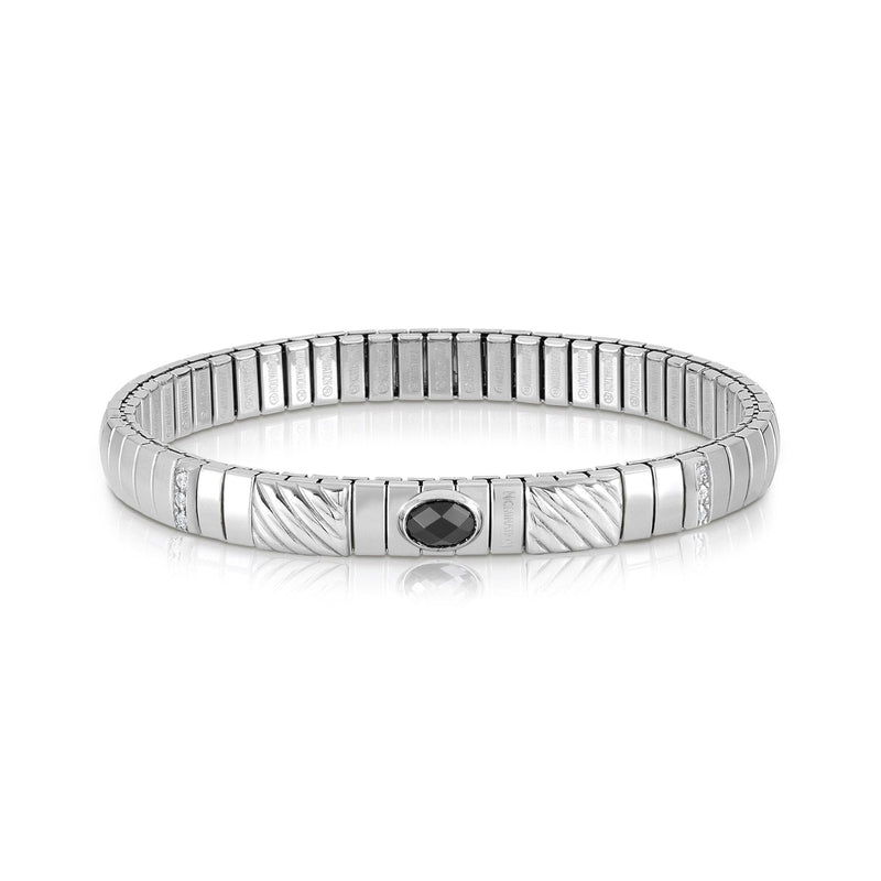 Nomination Extension Stretch Bracelet, Black Cubic Zirconia, Silver