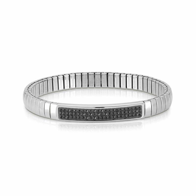 Nomination Extension Stretch Bracelet, Black Cubic Zirconia, Stainless