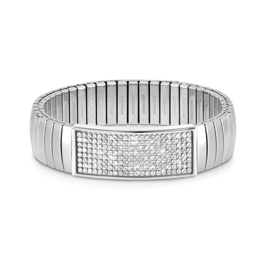 Nomination Extension Stretch Bracelet, White Crystal, Stainless Steel