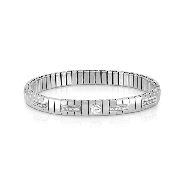 Nomination Extension Steel and Silver Bracelet with White Cubic Zirconia